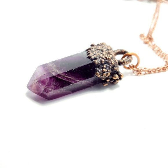 Flourite crystal necklace - Picture 5 of 8